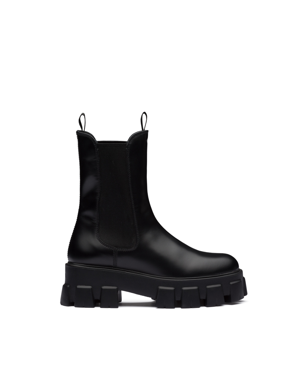 Prada Monolith Brushed Bőr Boots Fekete | WNMJRA621