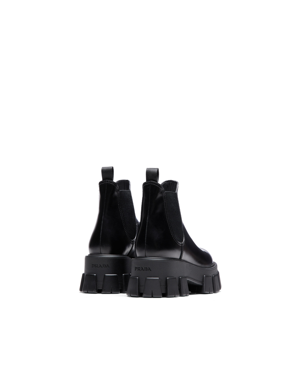 Prada Monolith Brushed Bőr Chelsea Boots Fekete | DIUNLF845