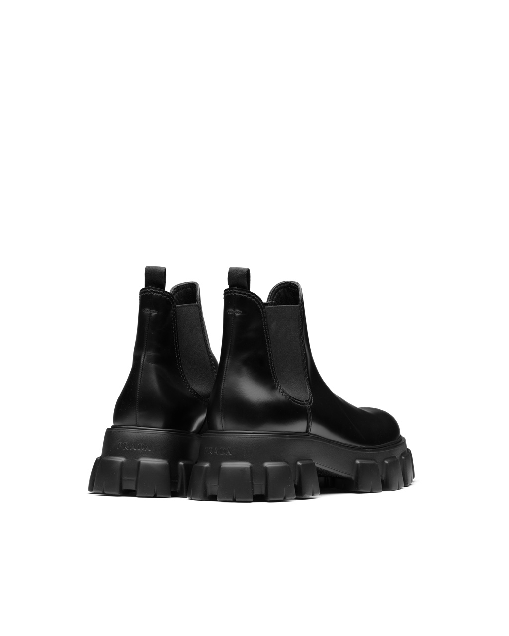 Prada Monolith Brushed Bőr Chelsea Boots Fekete | VNJISZ238