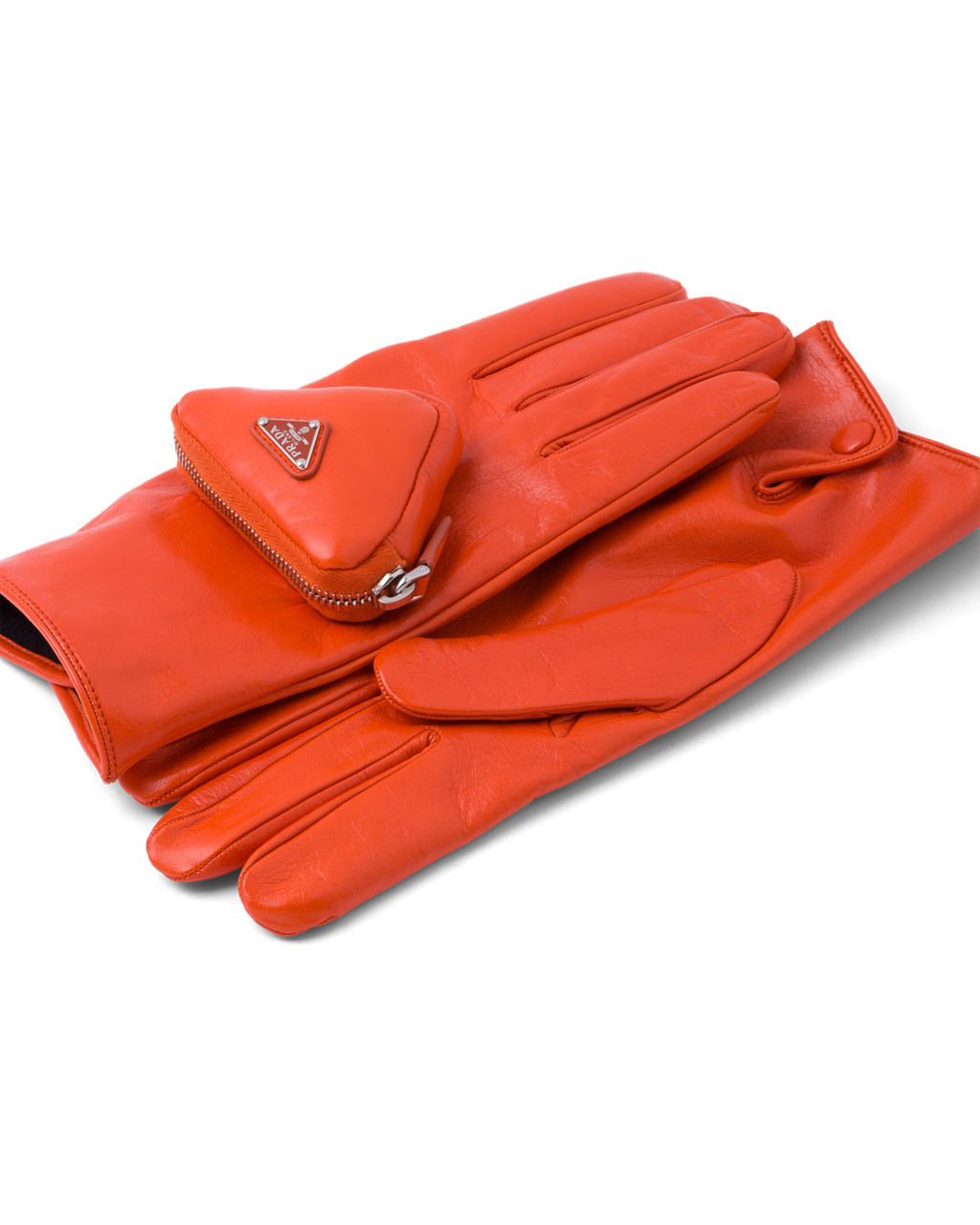 Prada Napa Bőr Gloves Narancssárga | ATPWJG426