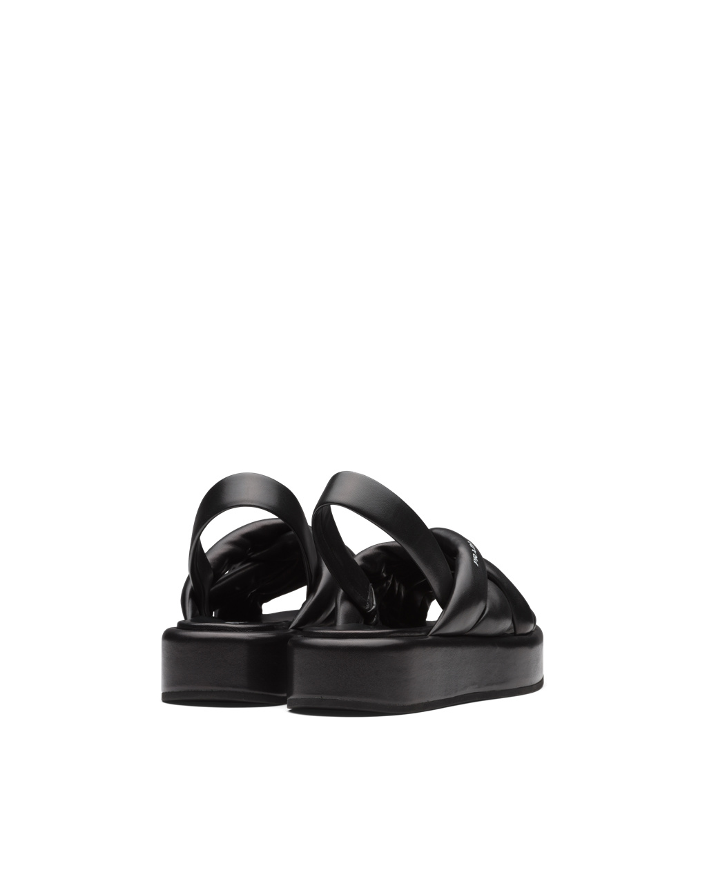 Prada Nappa Bőr Flatform Sandals Fekete | YOLQCW289