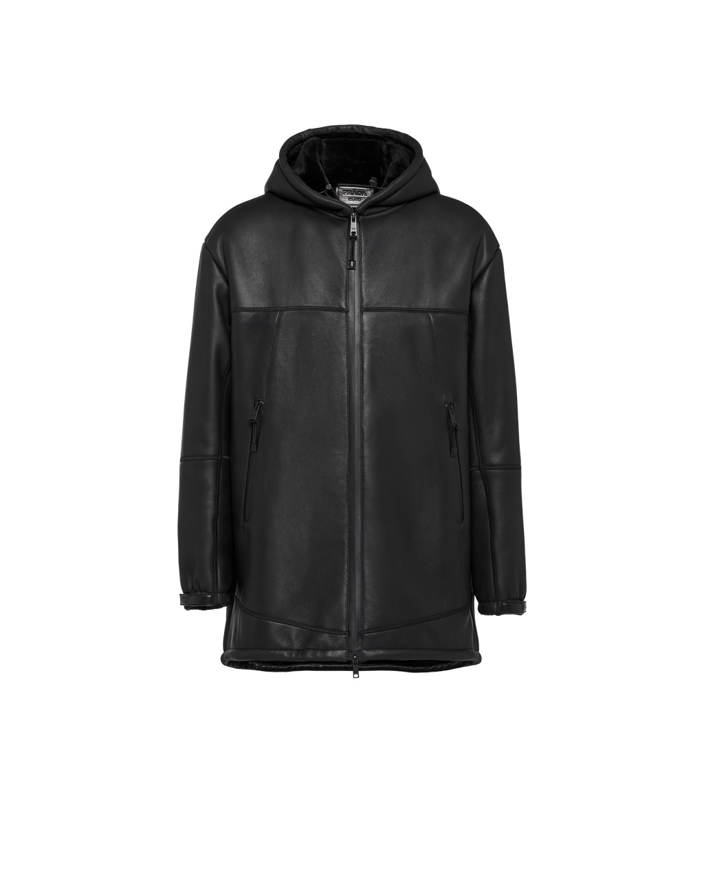 Prada Nappa Sheepskin Coat Fekete | THUXFK451