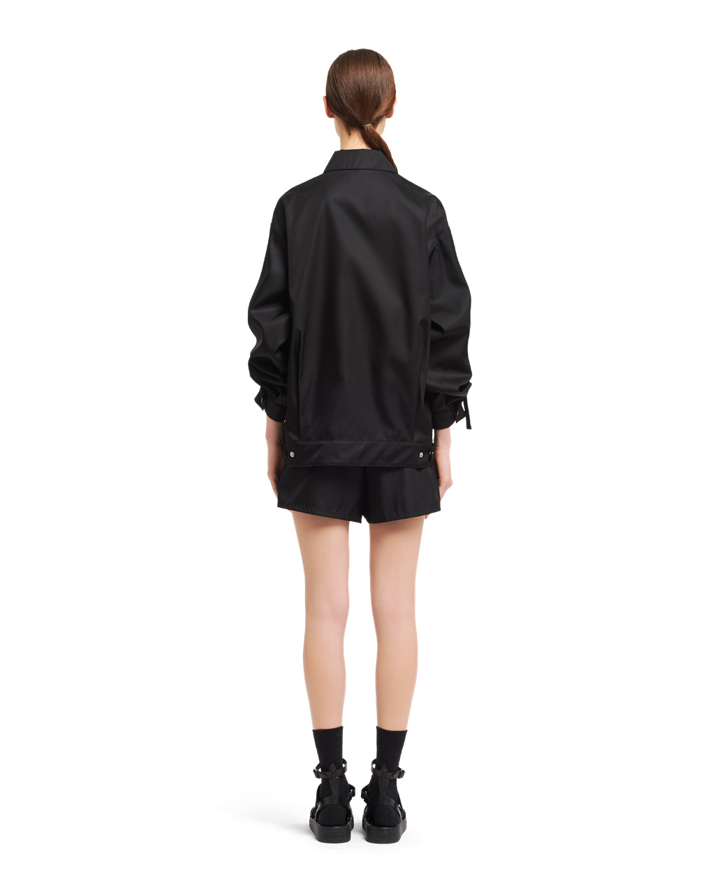 Prada Nylon Gabardine Blouson Jacket Fekete | YEIGPW680