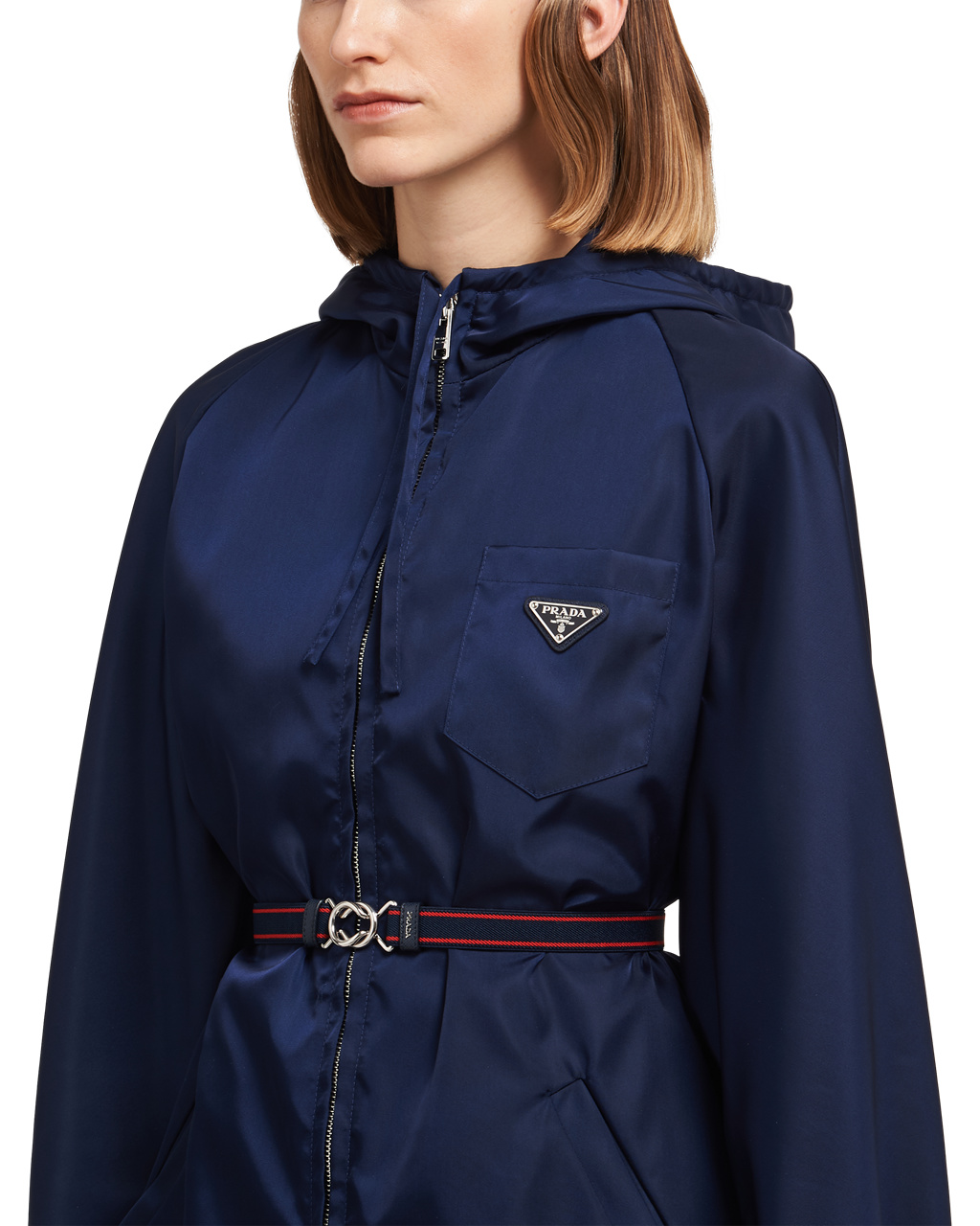 Prada Nylon Gabardine Blouson Jacket Kék | AHJWCL861