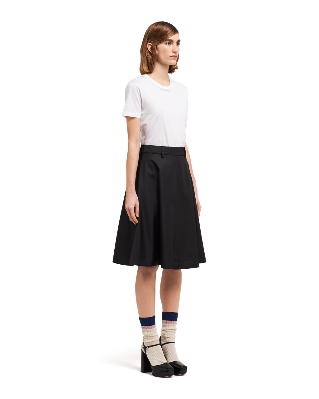 Prada Nylon Gabardine Skirt Fekete | DCMRTS605