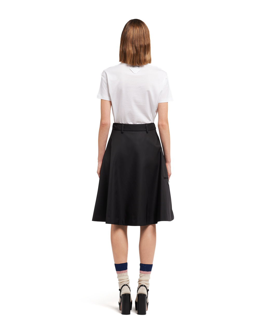 Prada Nylon Gabardine Skirt Fekete | DCMRTS605