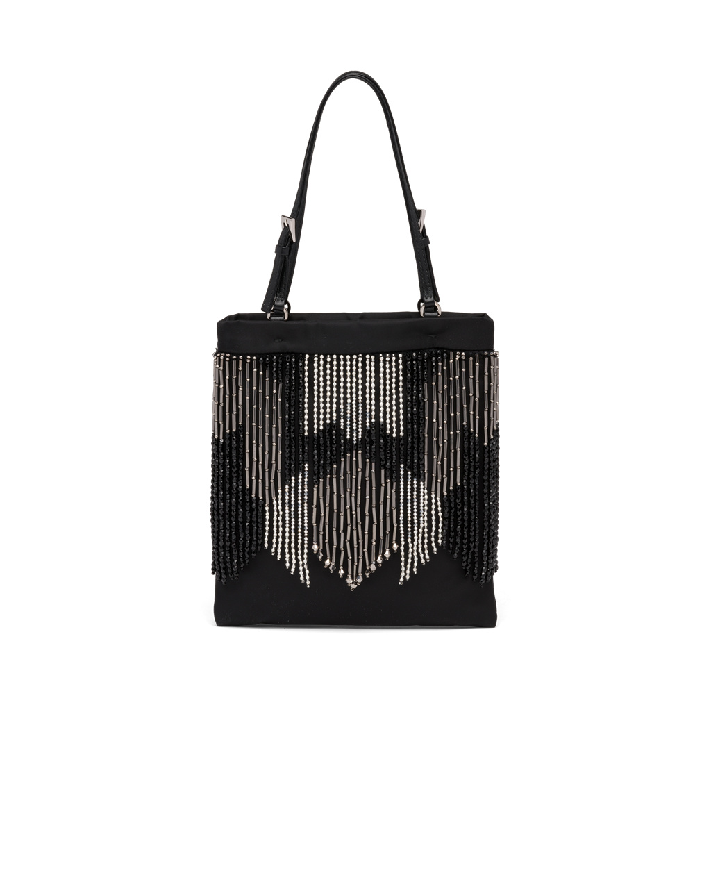 Prada Nylon Handbag With Fringe Fekete | VYBNRQ758