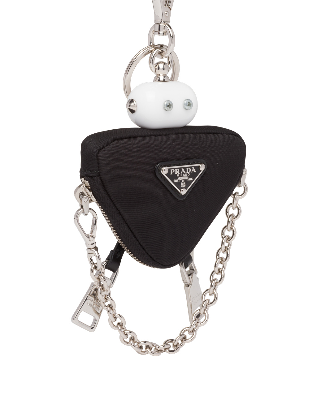 Prada Nylon Robot Keychain Trick Fekete | FRIAHL689