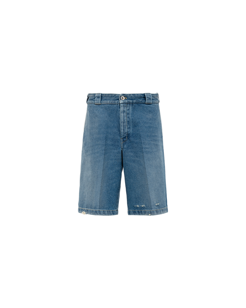 Prada Organic Denim Bermuda Shorts Sötétkék | WOGRTH714