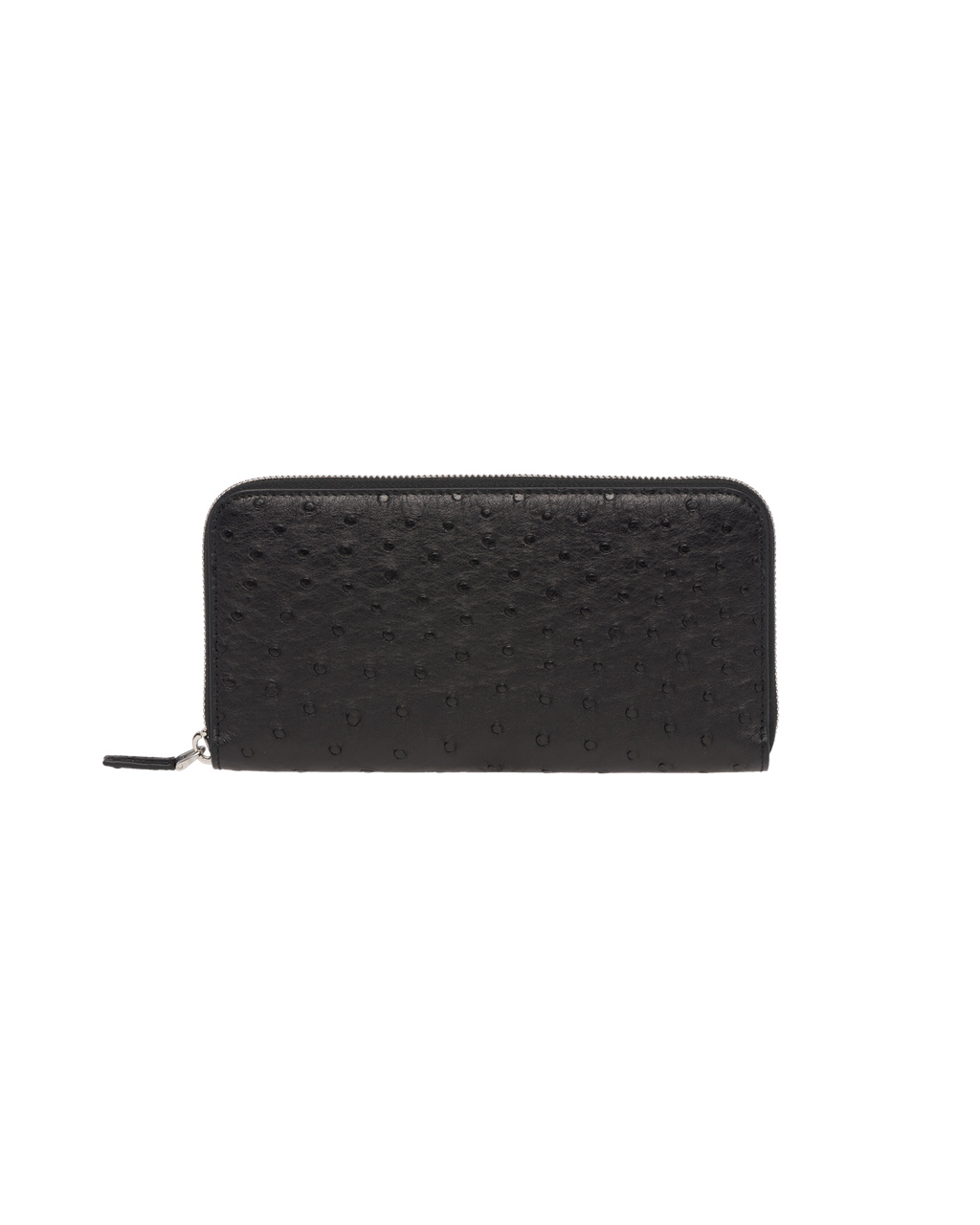 Prada Ostrich Bőr Zip Around Wallet Fekete | JYRZNB794