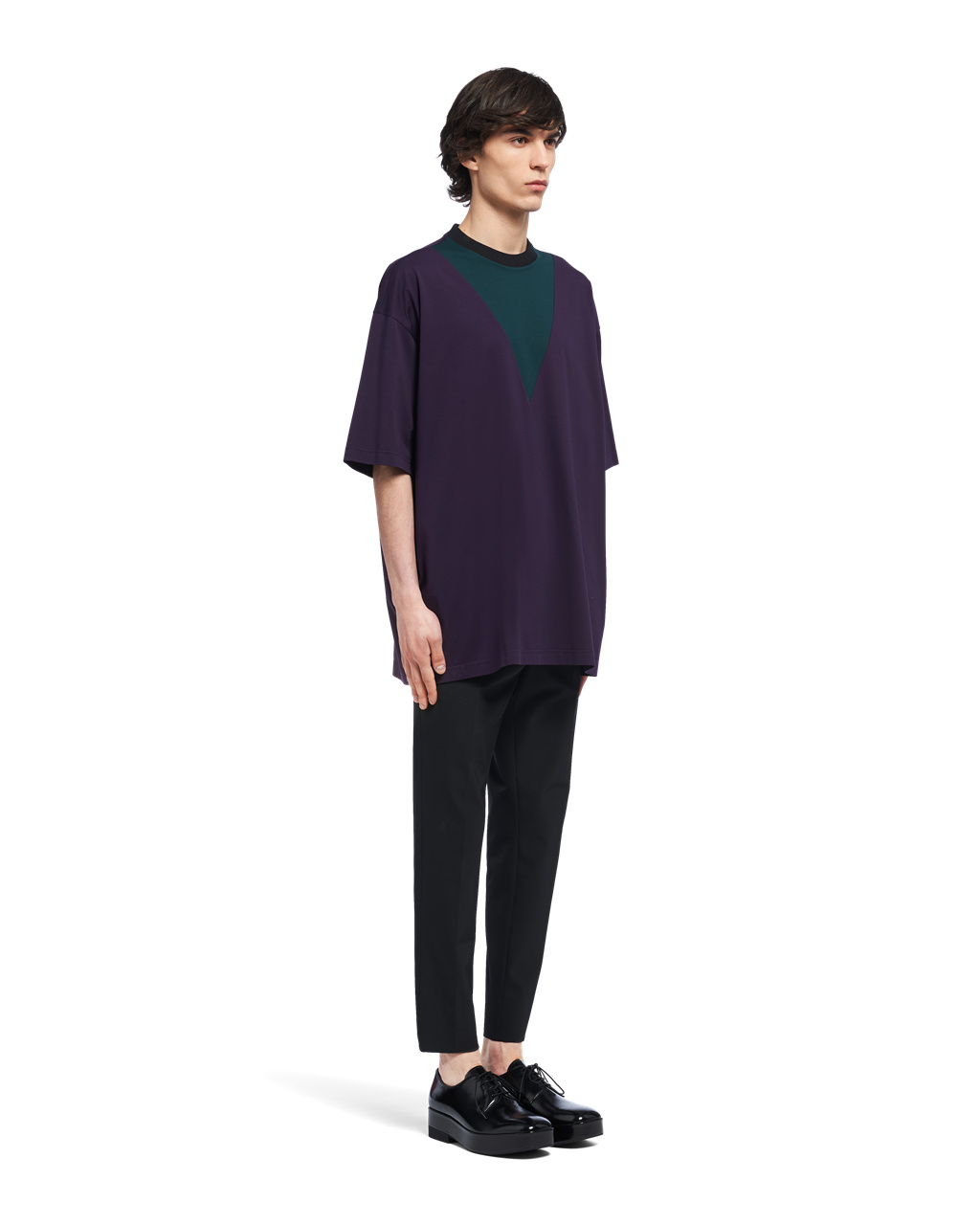 Prada Oversized Pamut T-shirt Blackberry | FXWQBP529