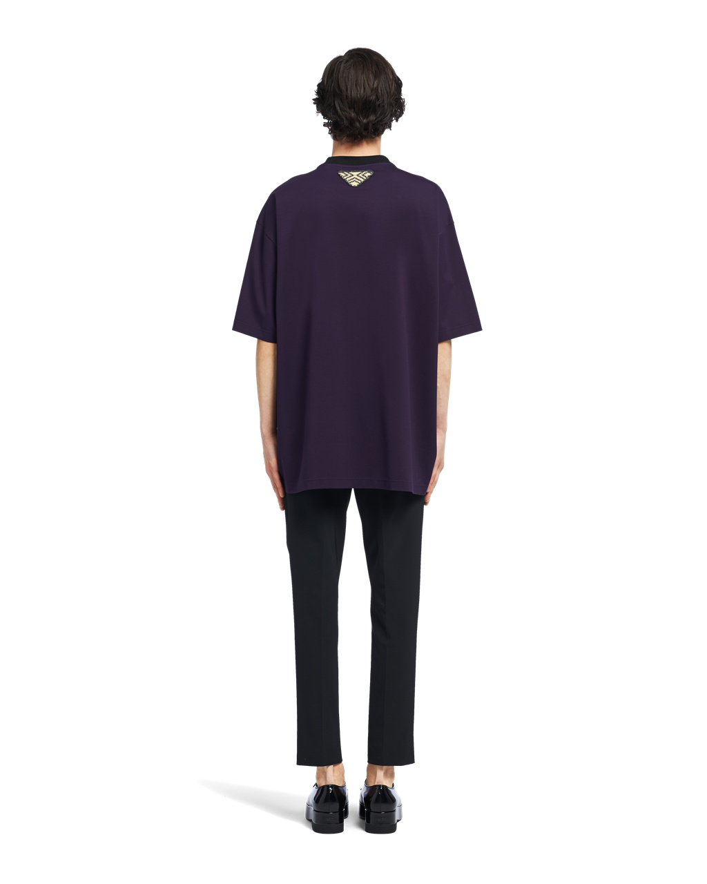 Prada Oversized Pamut T-shirt Blackberry | FXWQBP529