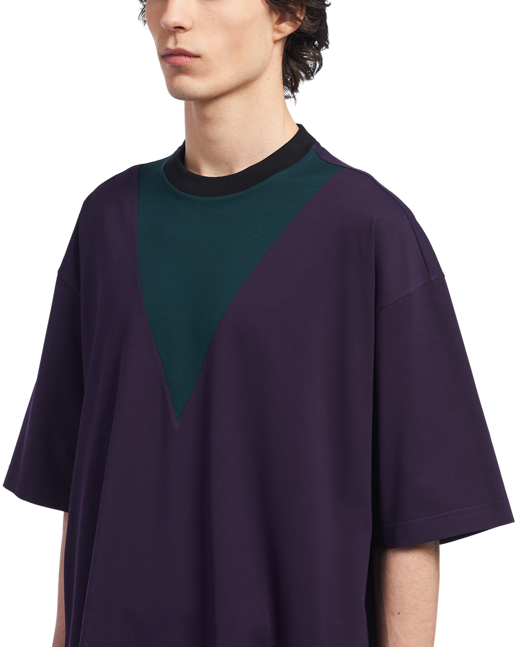 Prada Oversized Pamut T-shirt Blackberry | FXWQBP529