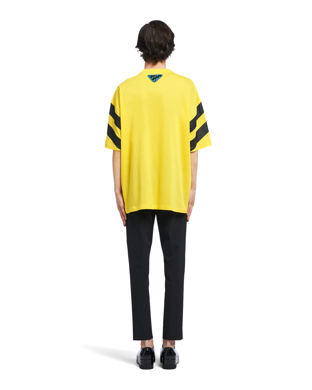 Prada Oversized Printed Pamut T-shirt Sárga | RPLSCH360