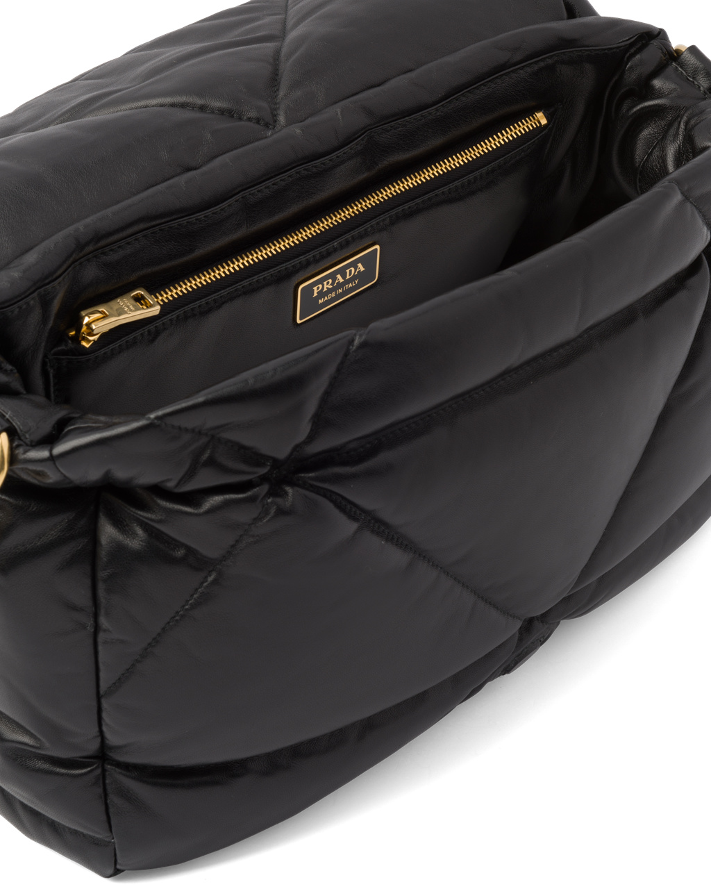 Prada Padded Nappa Bőr Shoulder Bag Fekete | HGENZC491