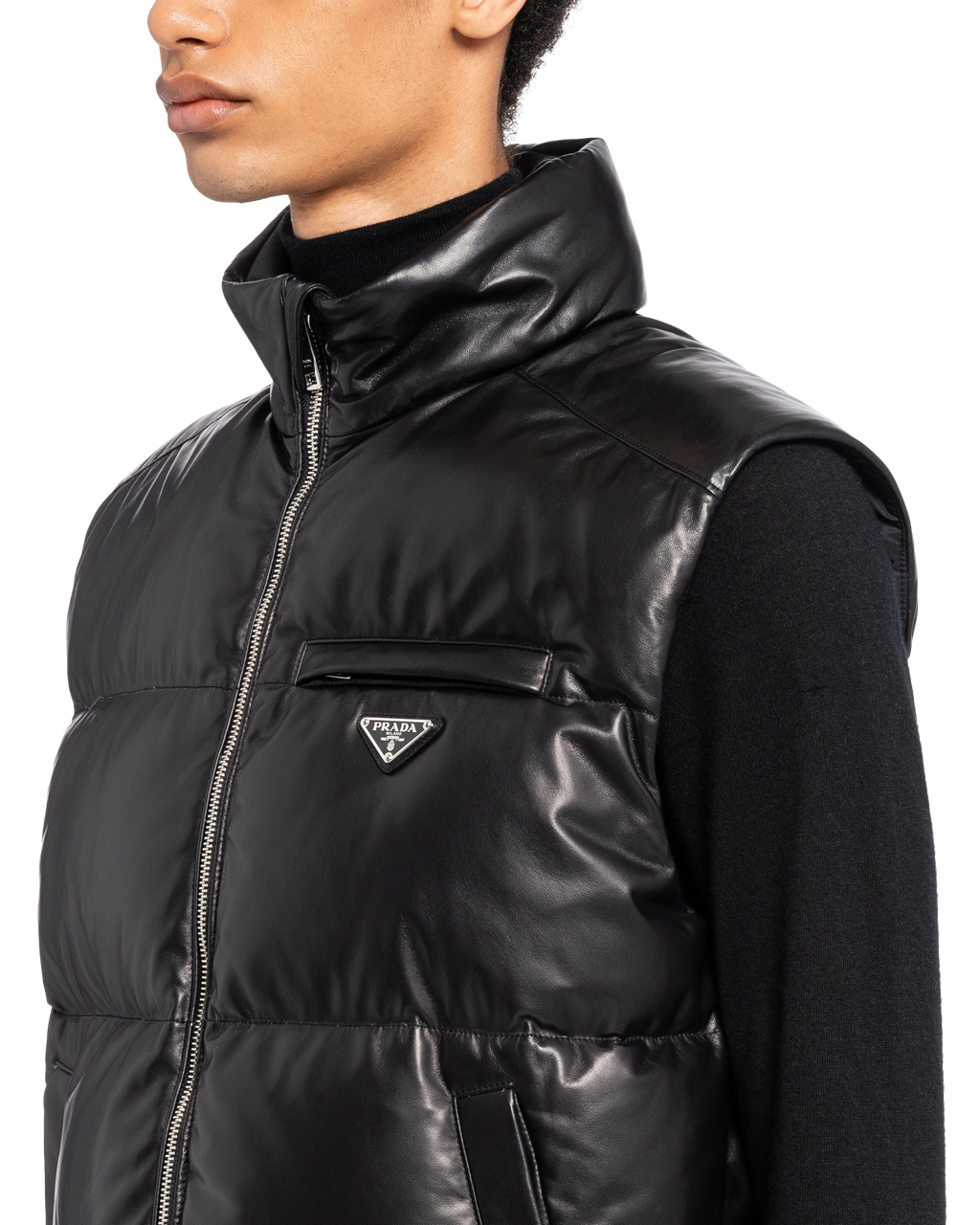 Prada Padded Nappa Bőr Vest Fekete | ABSPWQ405