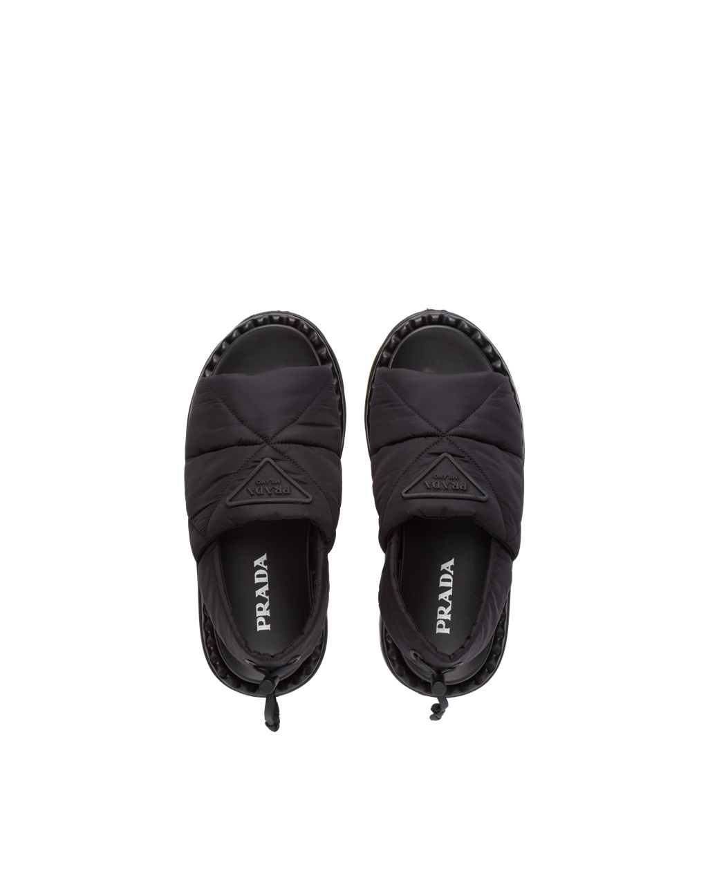 Prada Padded Nylon Sandals Fekete | LQJESH297