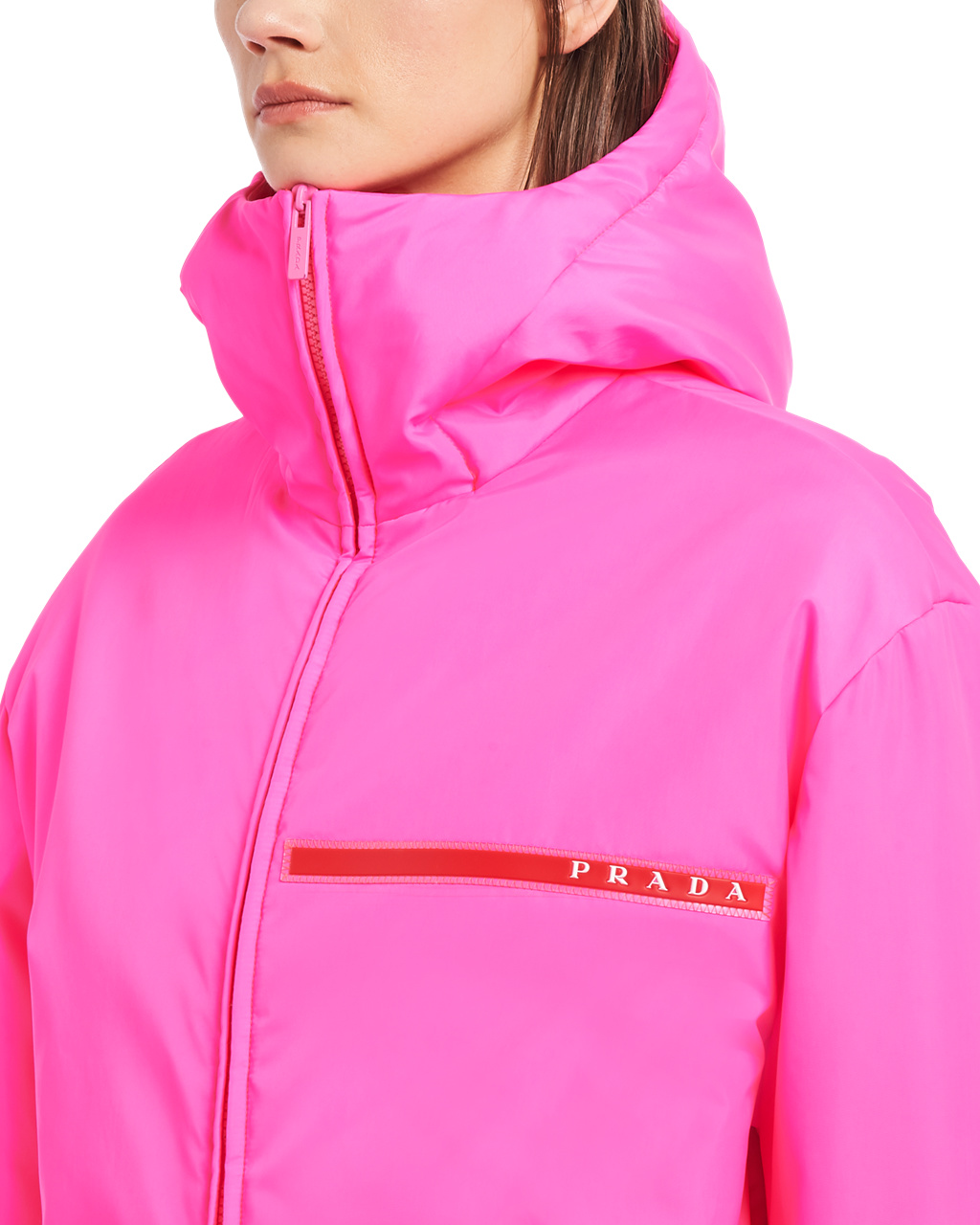 Prada Padded Technical Fabric Csuklyás Jacket Rózsaszín | LXOCKH953