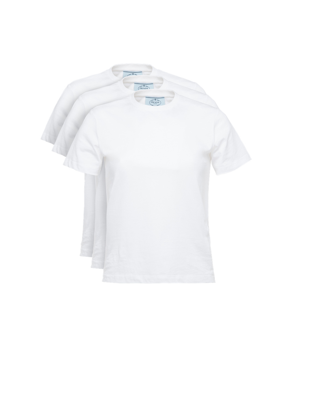 Prada Pamut Jersey T-shirt, 3 Pack Set Fehér | YIVPGX940