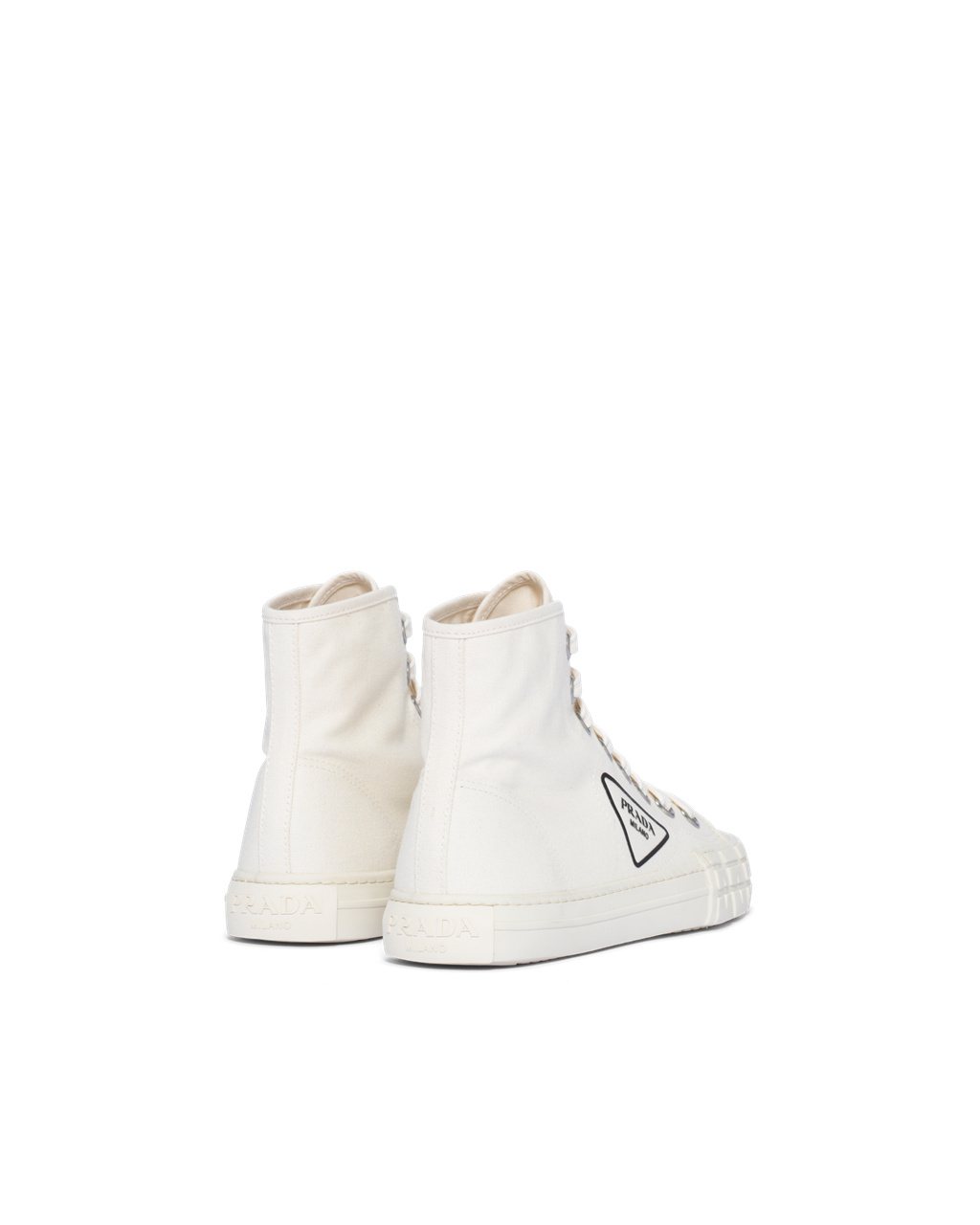 Prada Pamut Vászon High-top Sneakers Ivory | ORIJGL257