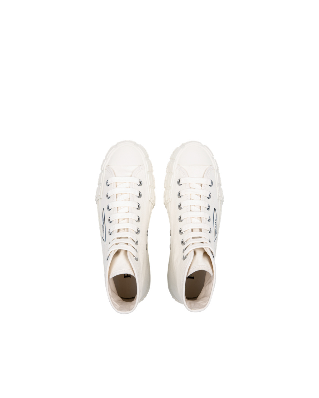 Prada Pamut Vászon High-top Sneakers Ivory | ORIJGL257