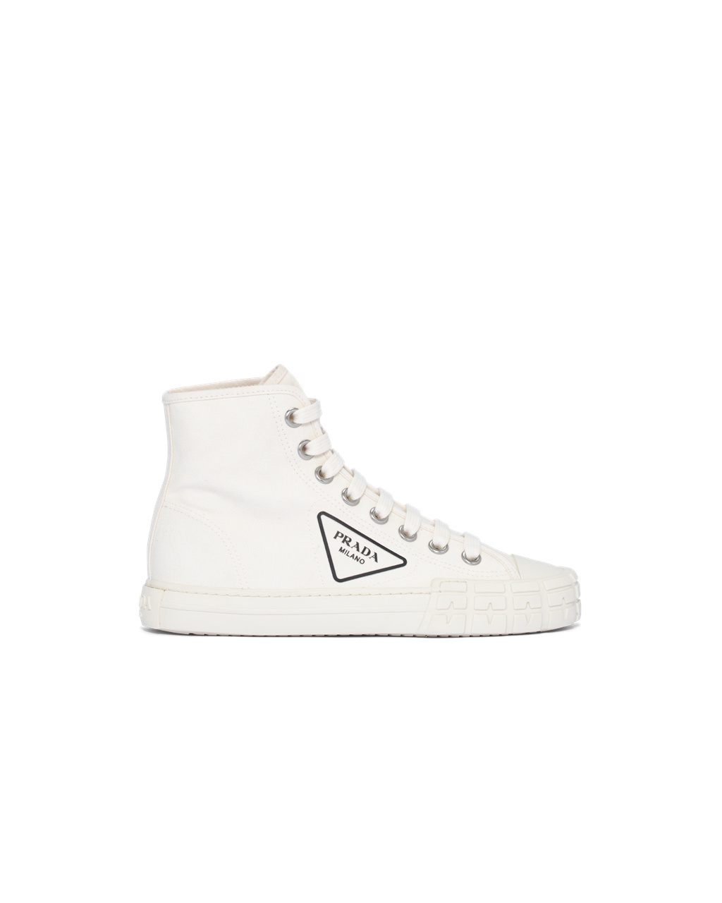 Prada Pamut Vászon High-top Sneakers Ivory | ORIJGL257