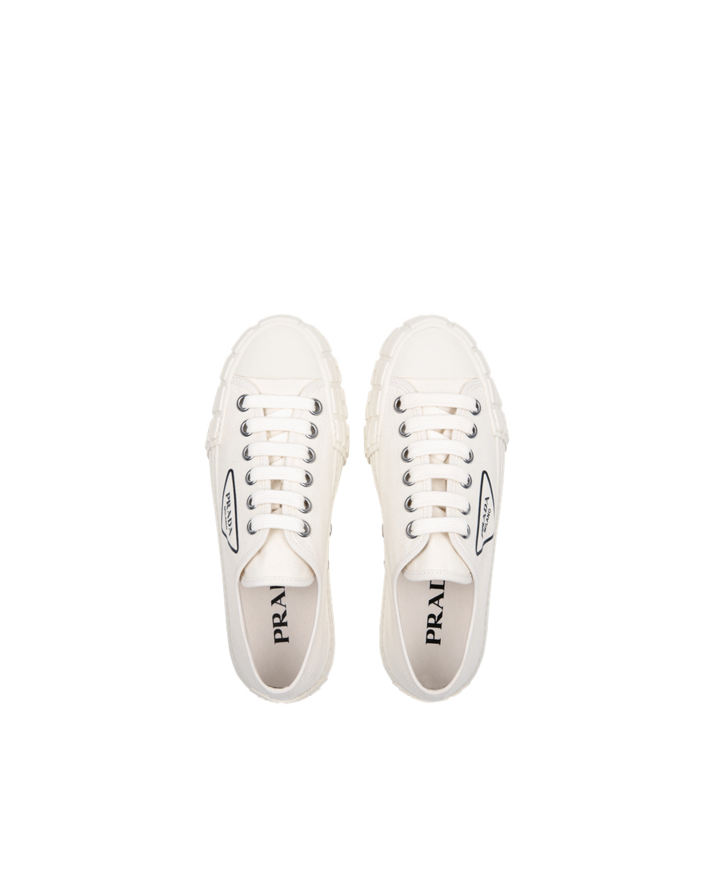 Prada Pamut Vászon Sneakers Ivory | OESCWY043