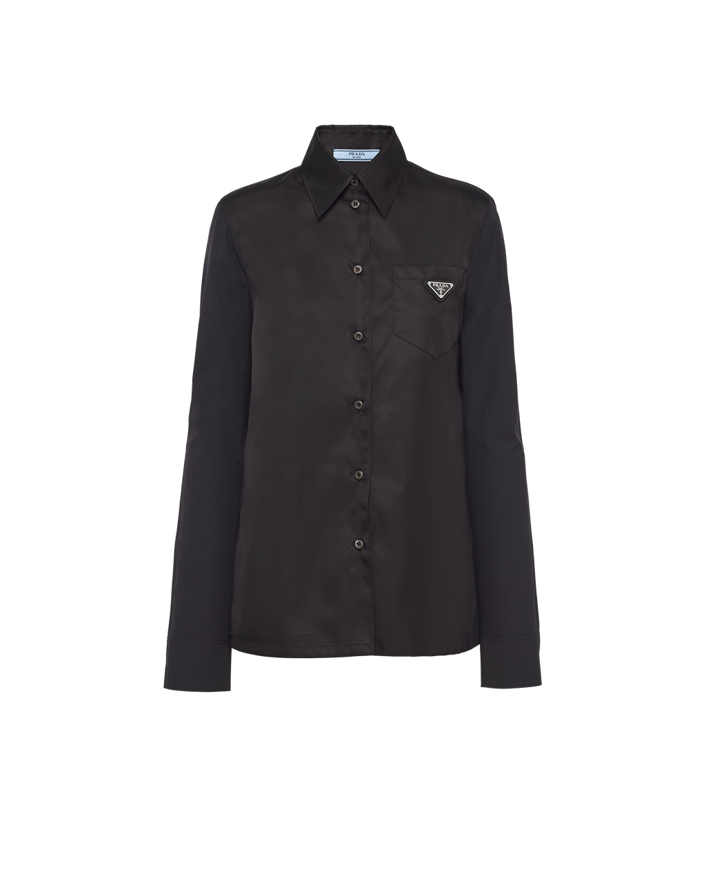 Prada Poplin And Re-nylon Shirt Fekete Fekete | WQVYSO251