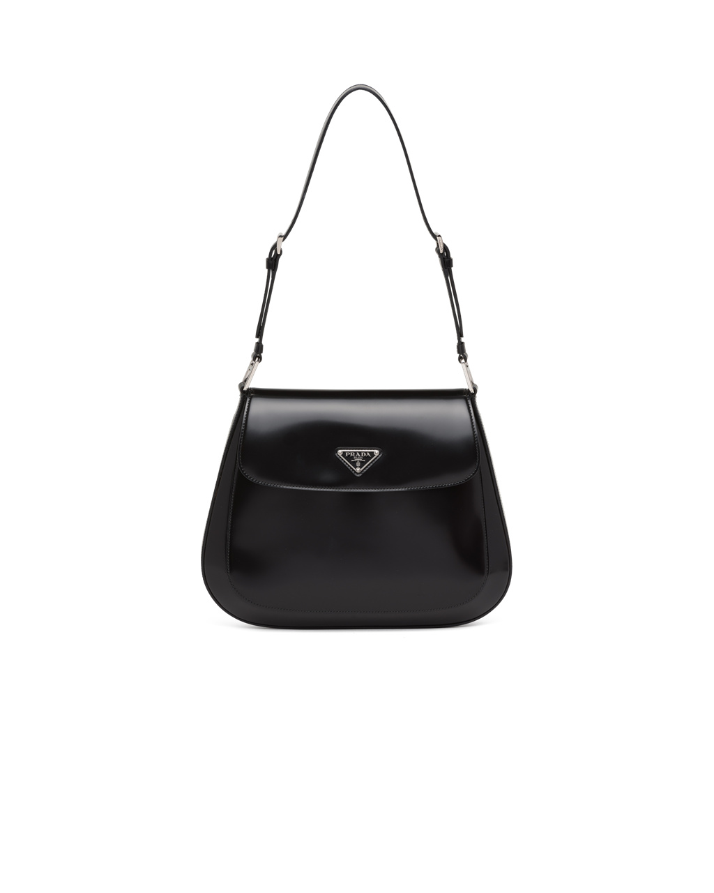 Prada Prada Cleo Brushed Bőr Shoulder Bag With Flap Fekete | KROPFJ518