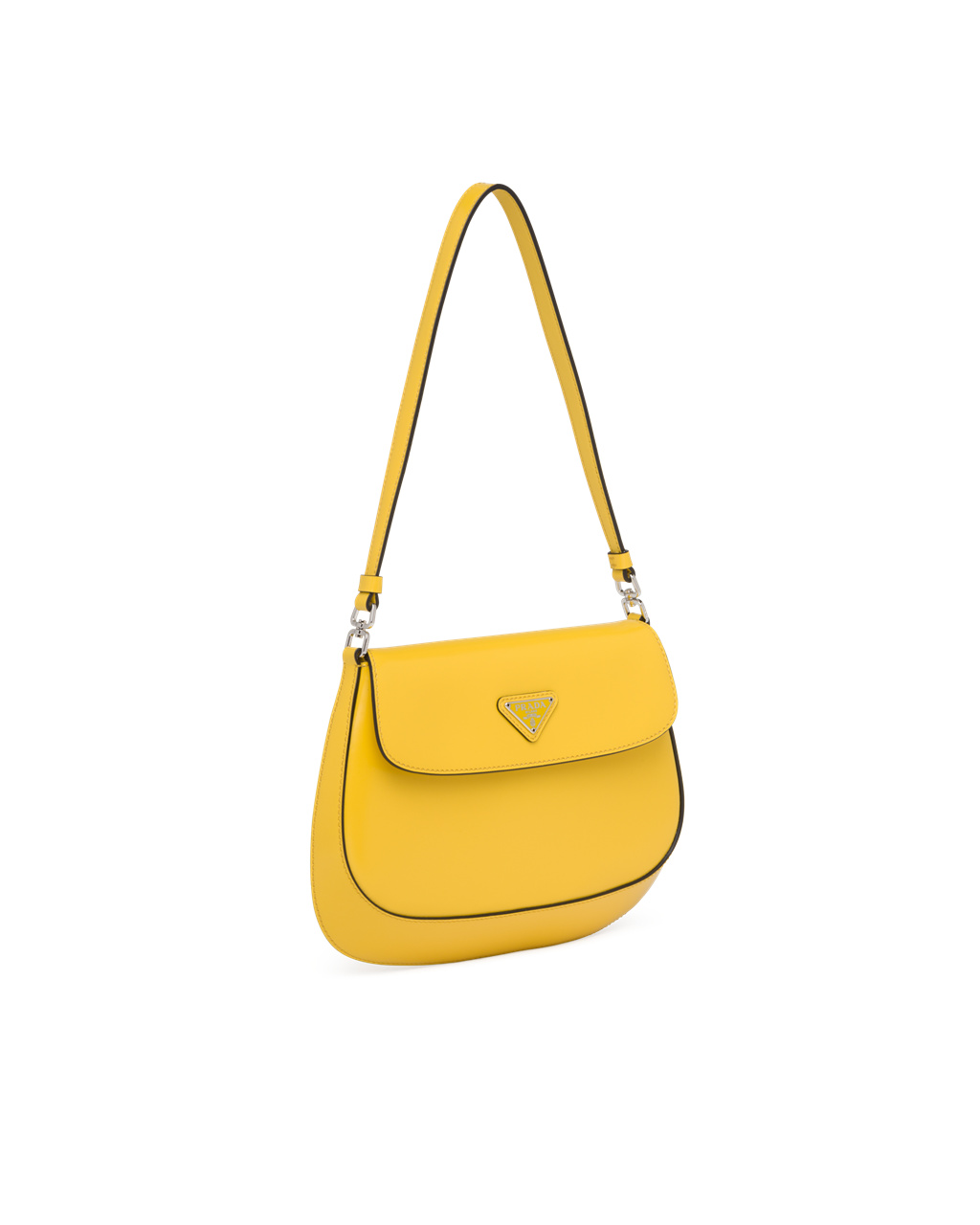 Prada Prada Cleo Brushed Bőr Shoulder Bag With Flap Sárga | LFCJAO064