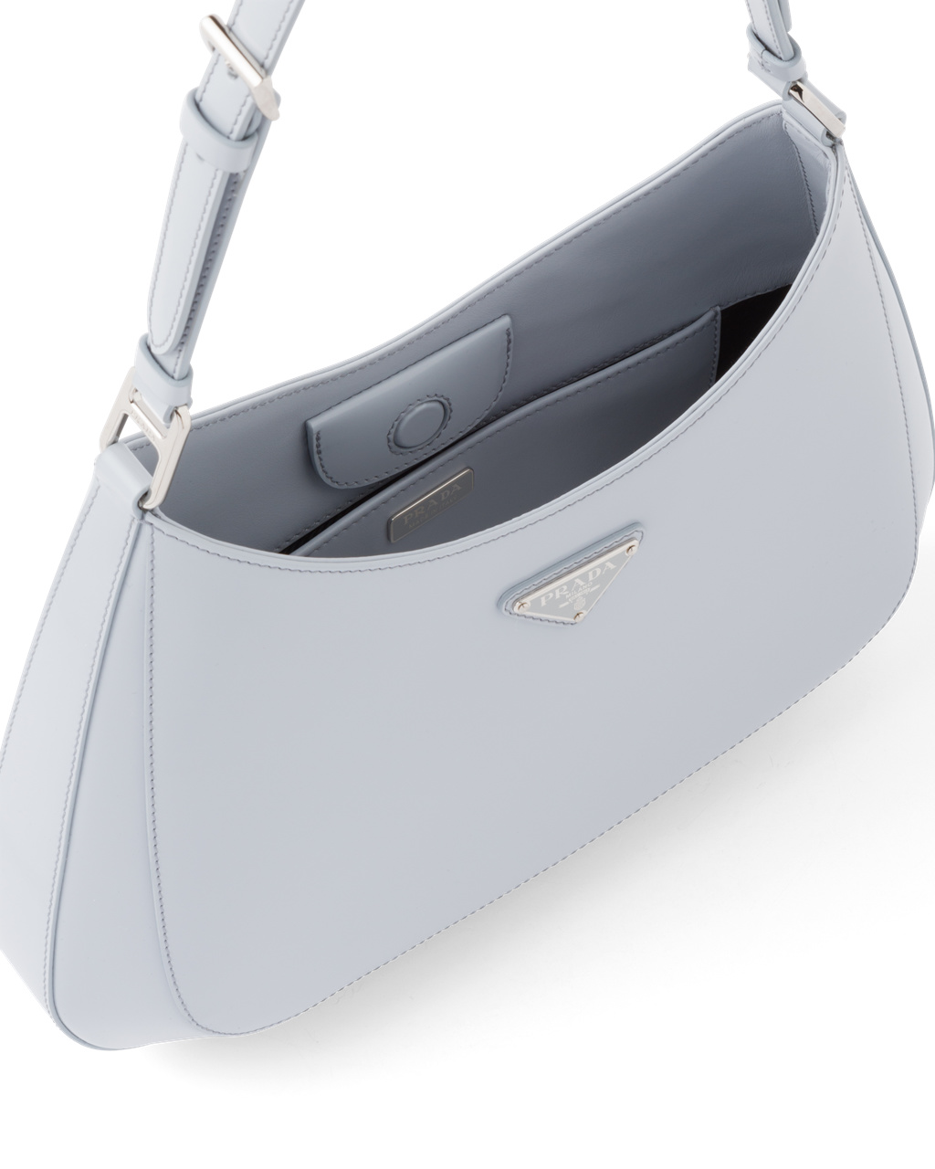 Prada Prada Cleo Brushed Bőr Shoulder Bag Kék | LRPIVF671