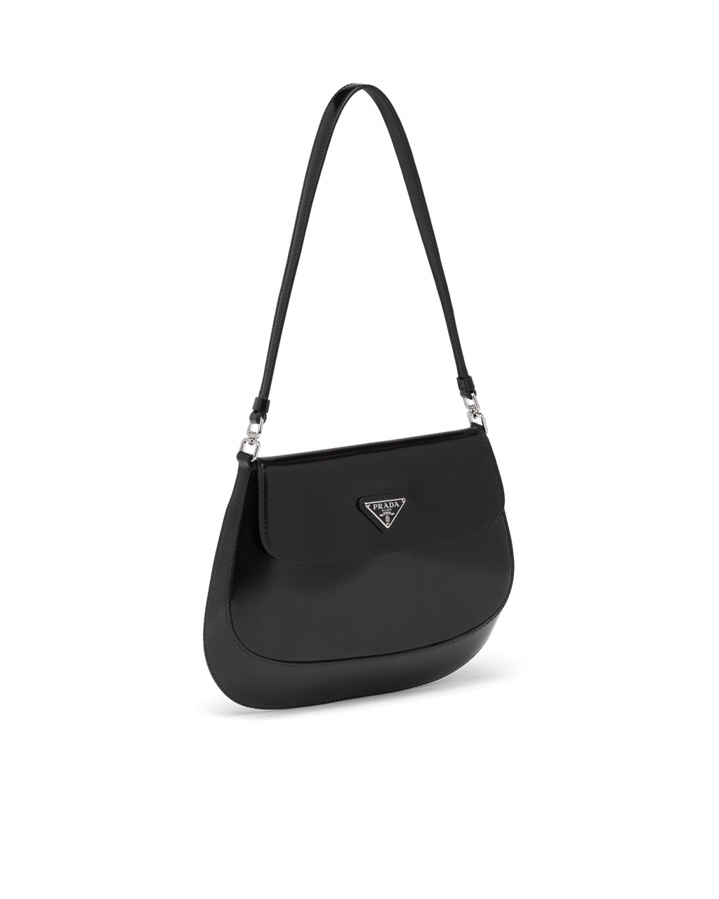 Prada Prada Cleo Brushed Bőr Shoulder Bag With Flap Fekete | NELKHI538