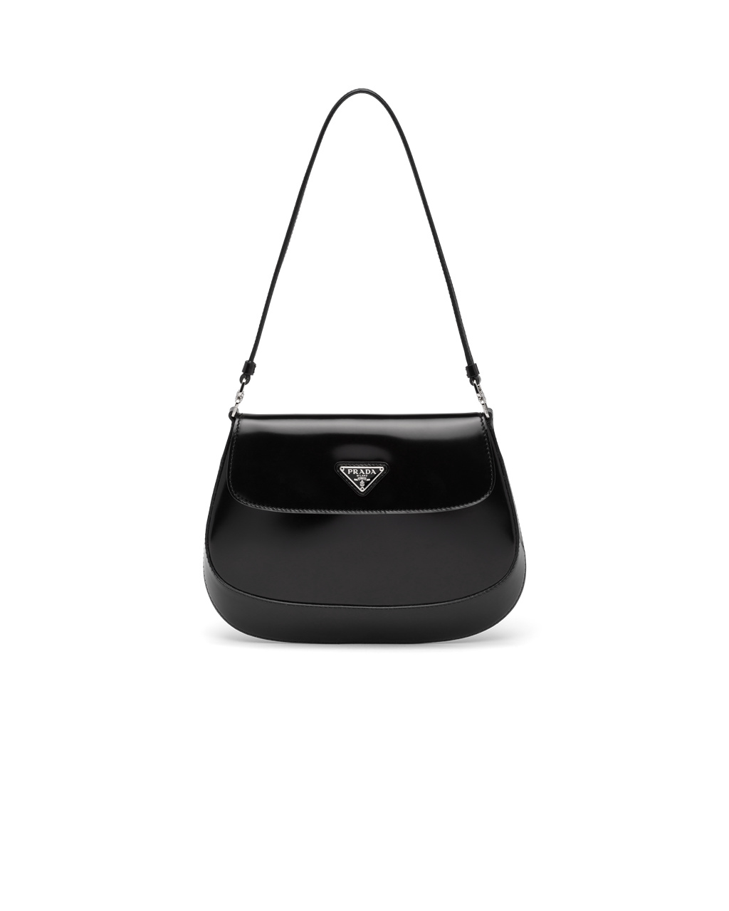 Prada Prada Cleo Brushed Bőr Shoulder Bag With Flap Fekete | NELKHI538