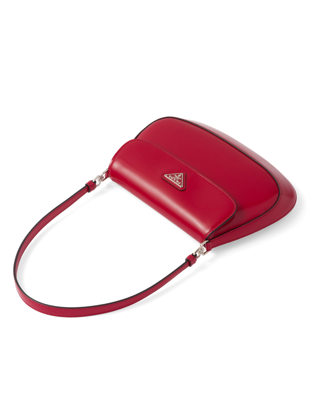 Prada Prada Cleo Brushed Bőr Shoulder Bag With Flap Scarlet | PQSHVW971