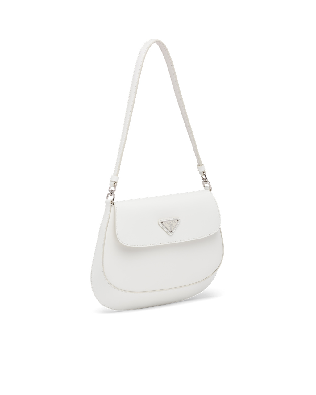 Prada Prada Cleo Brushed Bőr Shoulder Bag With Flap Fehér | TZWABO325