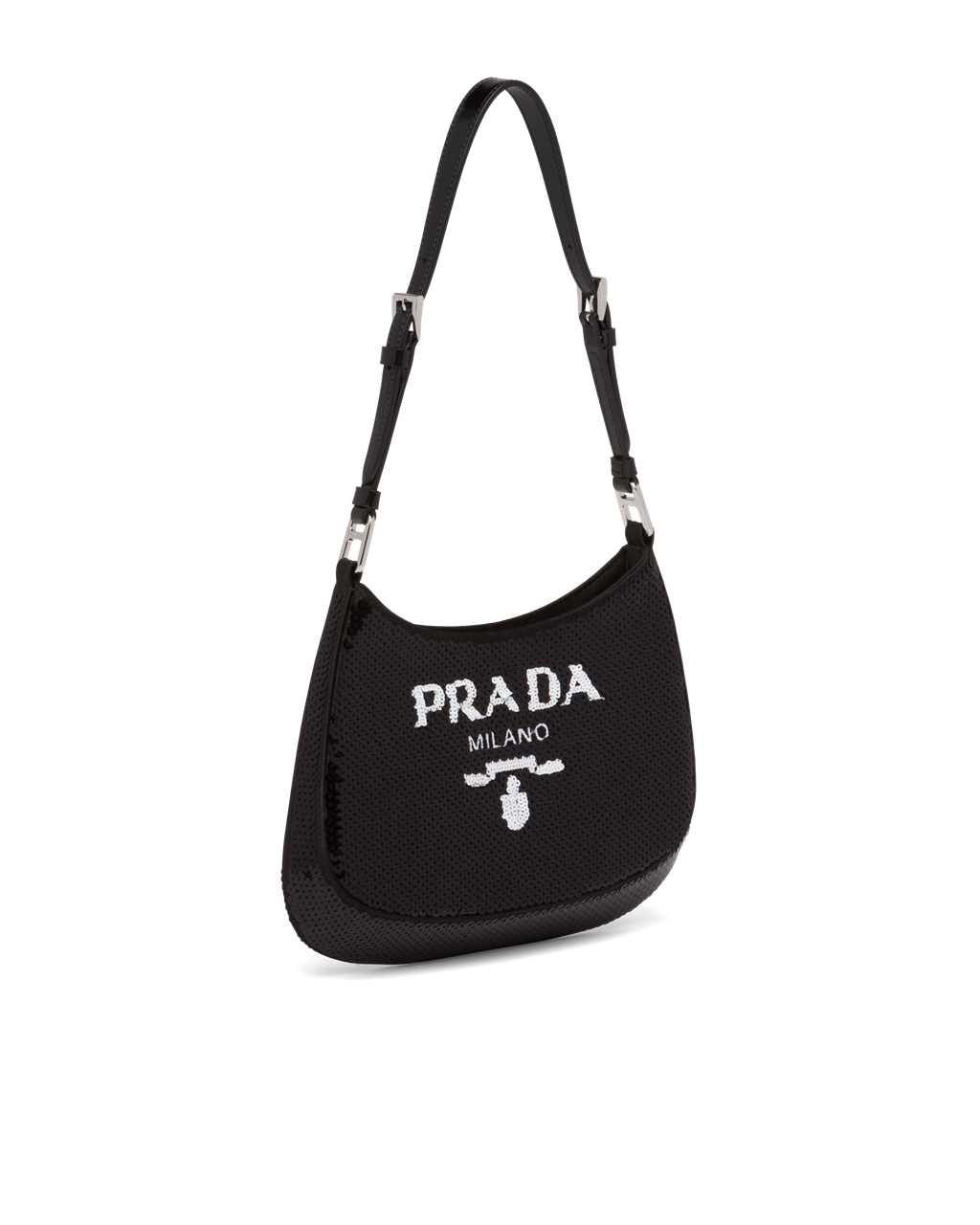 Prada Prada Cleo Sequined Bag Fekete Fehér | LRAZMU875