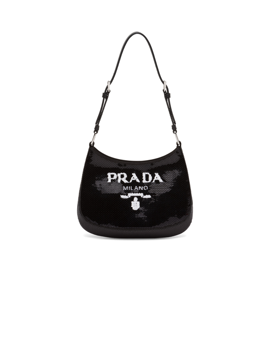 Prada Prada Cleo Sequined Bag Fekete Fehér | LRAZMU875