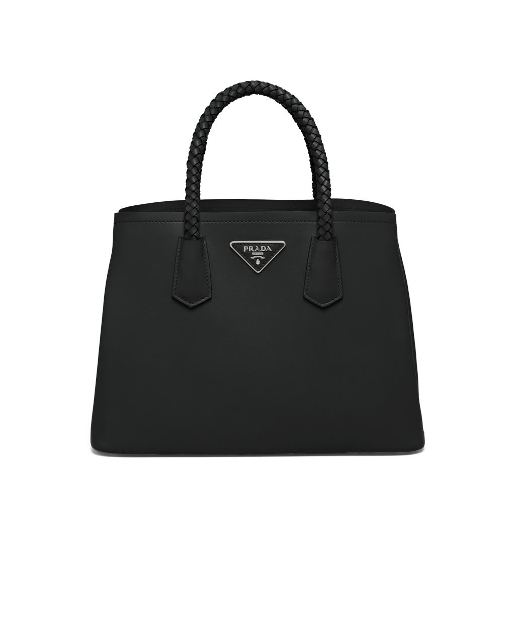 Prada Prada Double Medium Bőr Handbag Fekete | EICFWP458