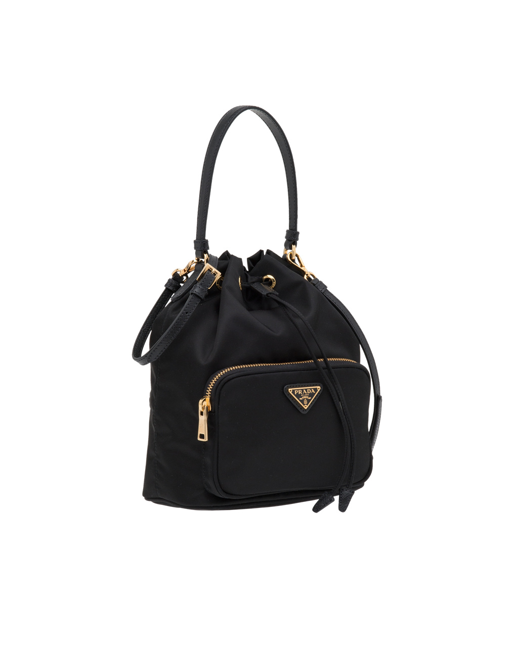 Prada Prada Duet Re-nylon Bucket Shoulder Bag Fekete | GKXVQS025