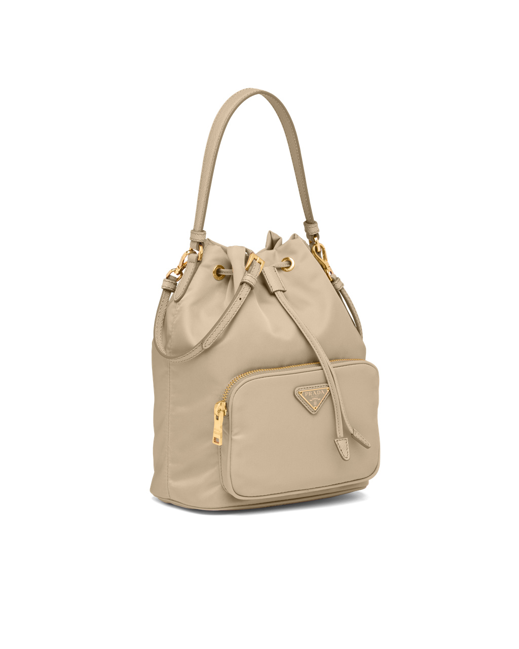 Prada Prada Duet Re-nylon Bucket Shoulder Bag Bézs | OHIMPE182