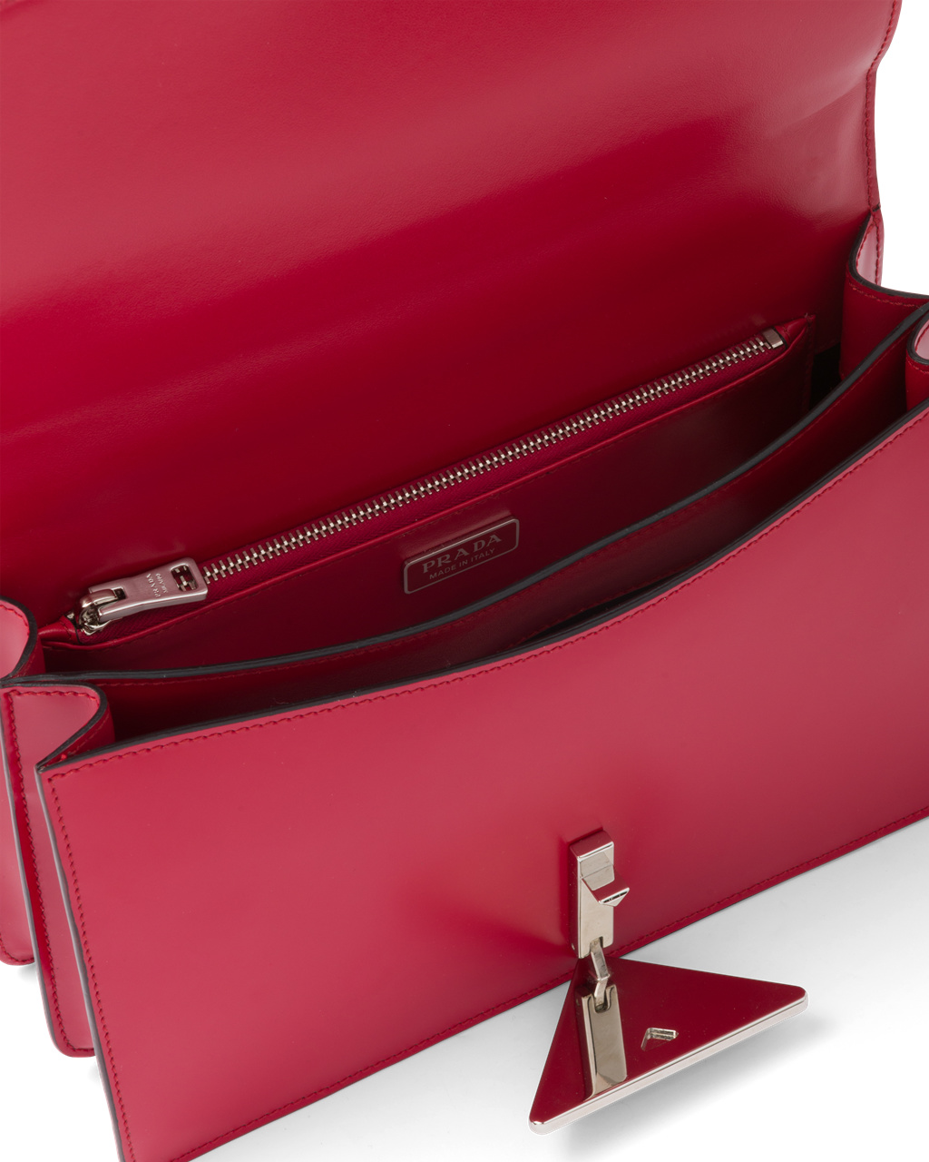 Prada Prada Emblème Brushed-leather Bag Scarlet | JUFDYA962