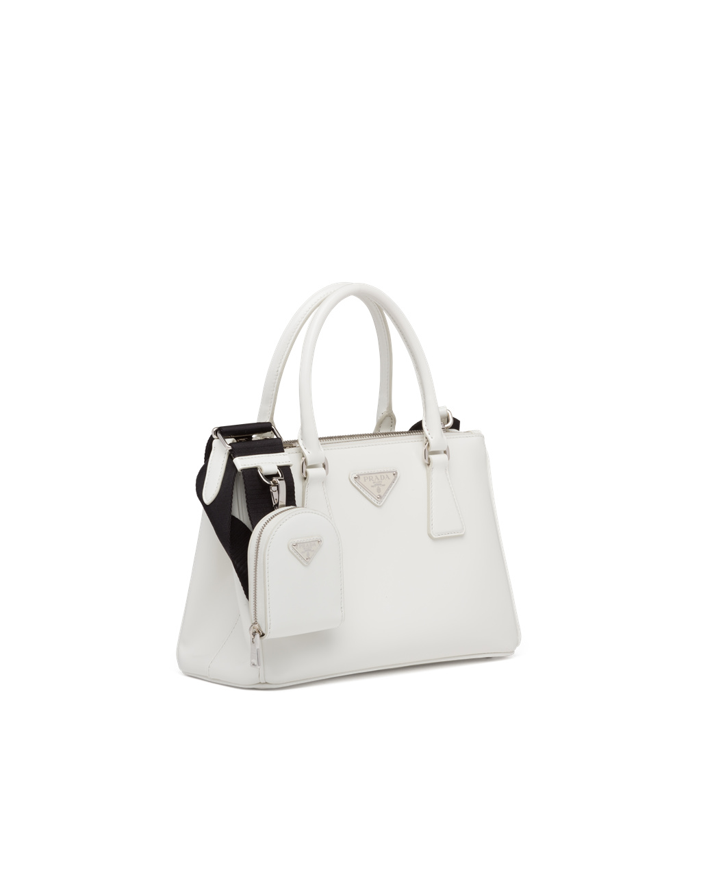 Prada Prada Galleria Brushed Bőr Small Bag Fehér | GAZJOB620