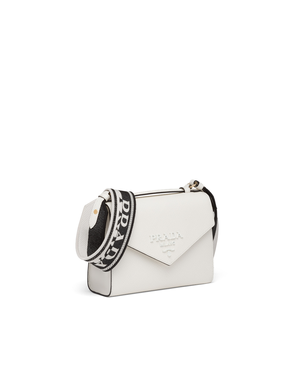 Prada Prada Monochrome Saffiano And Bőr Bag Fehér | CNEAKQ340