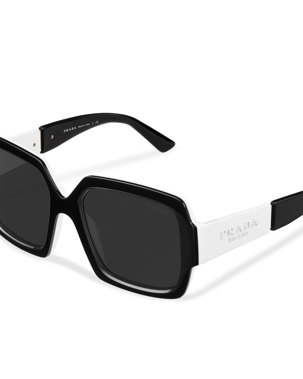 Prada Prada Monochrome Sunglasses Squared Slate Gray Lenses | SAQEBP126