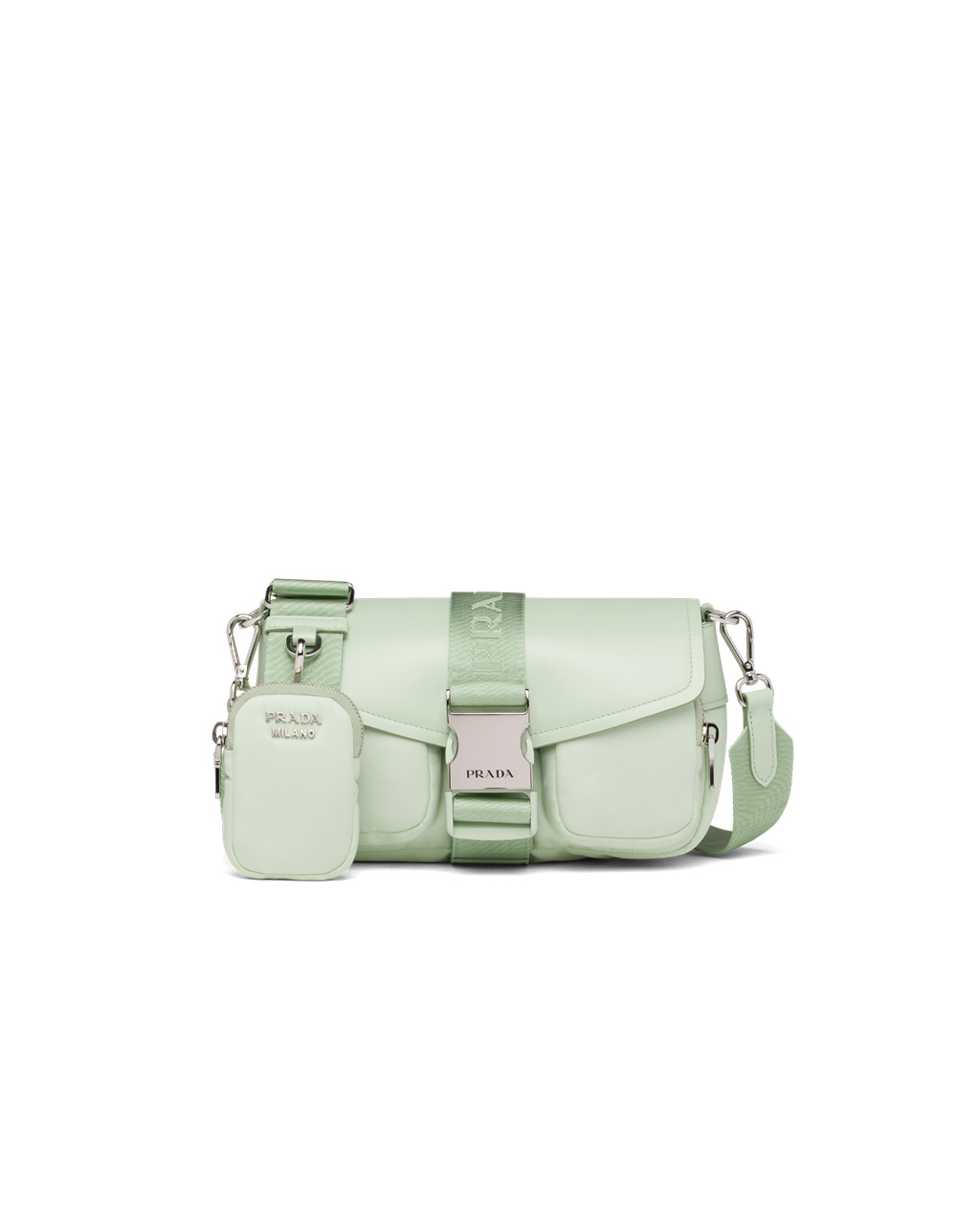 Prada Prada Pocket Nylon And Brushed Bőr Bag Aqua | FLCSKY058