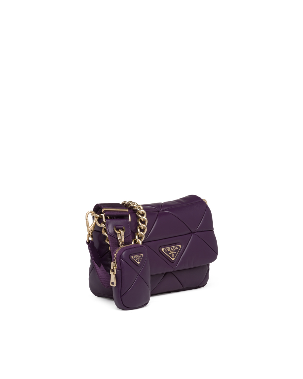 Prada Prada System Nappa Bőr Patchwork Bag Violet | TBAQJG970