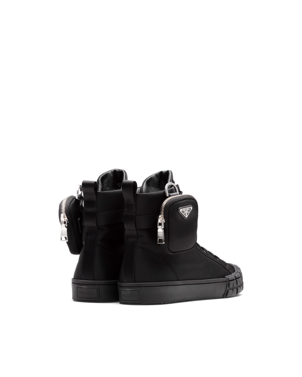 Prada Prada Wheel Cassetta High-top Sneakers Fekete | USNZXJ915