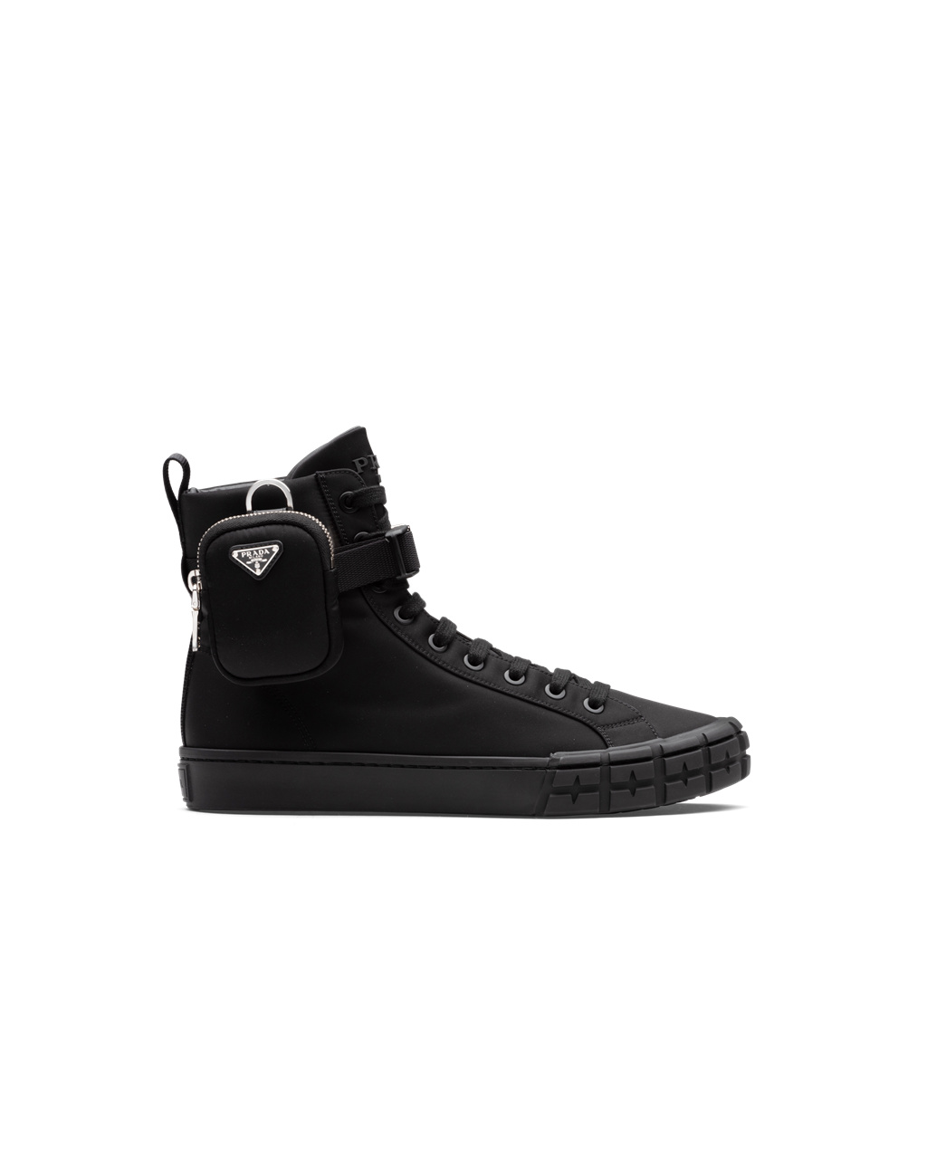 Prada Prada Wheel Cassetta High-top Sneakers Fekete | USNZXJ915