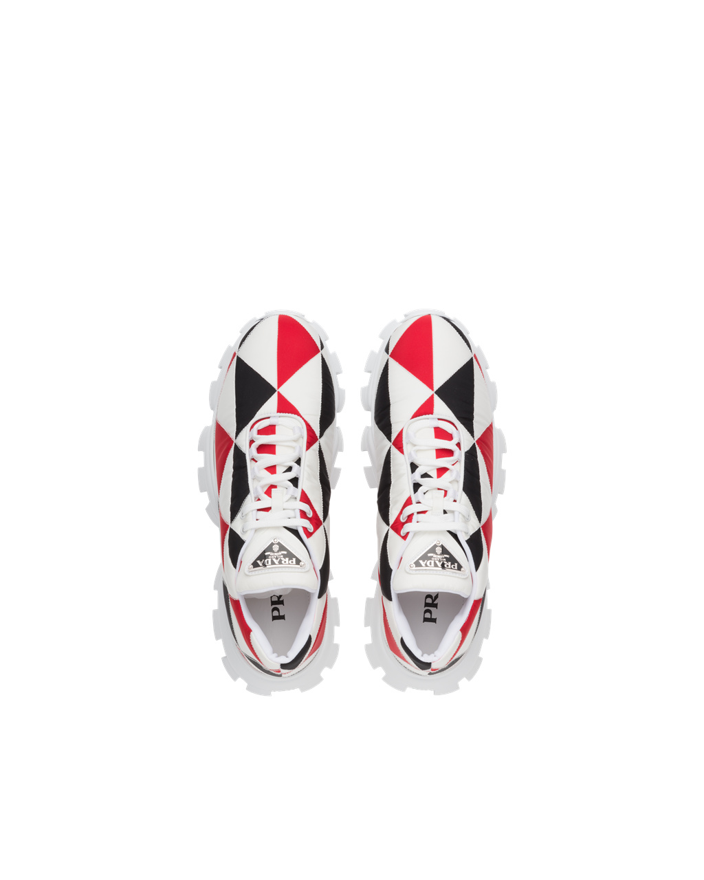 Prada Printed Nylon Sneakers Fekete Piros Fehér | HFUKXN103