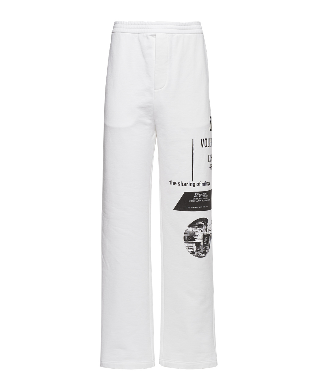 Prada Printed Pamut Fleece Pants Fehér Fekete | LWJFUQ042